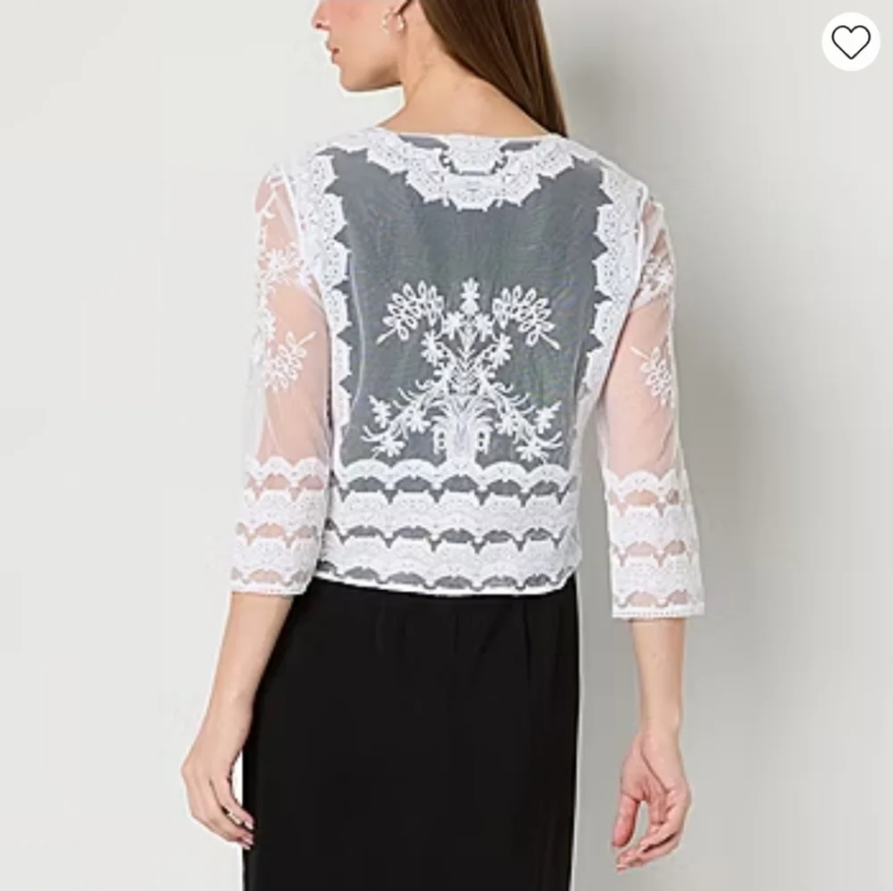 NWT Rabbit Rabbit Rabbit Design Sheer Lace Shrug Top Size M - Picture 13 of 13